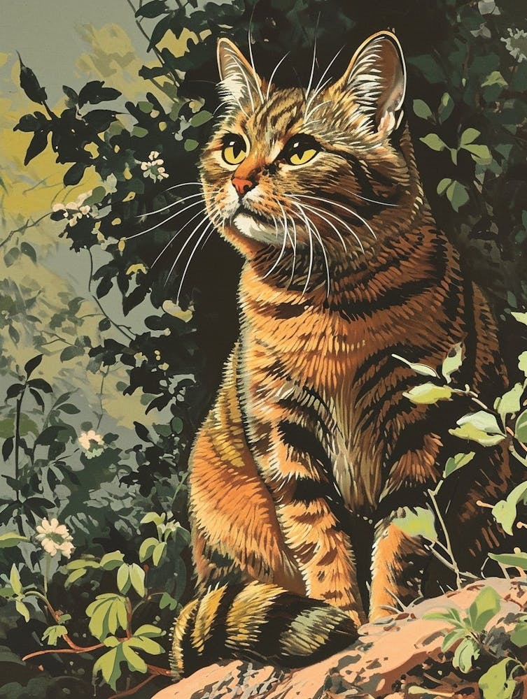 Manx-Katze Relief-Illustration 3