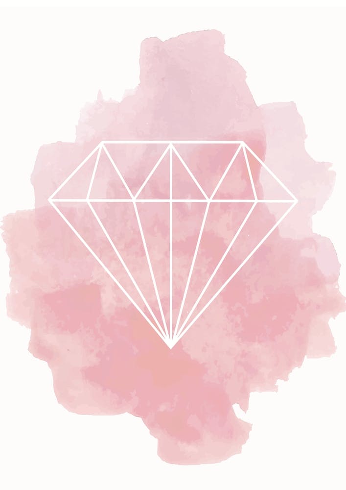 Aquarell Rosa Diamant