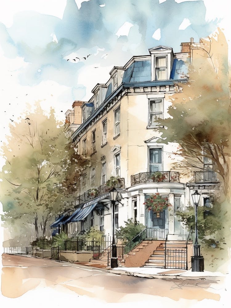 Washington Dc Neighborhood Watercolour 2