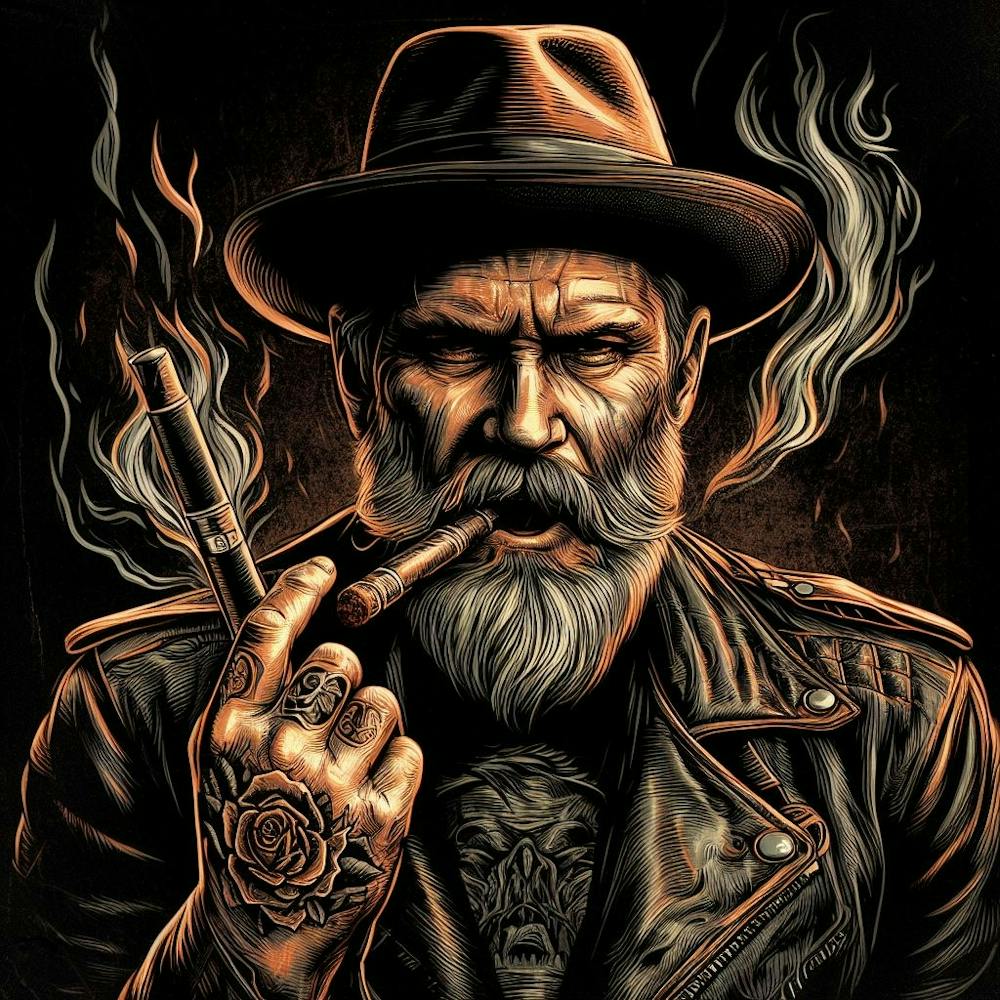 Old Man Smoking A Pipe