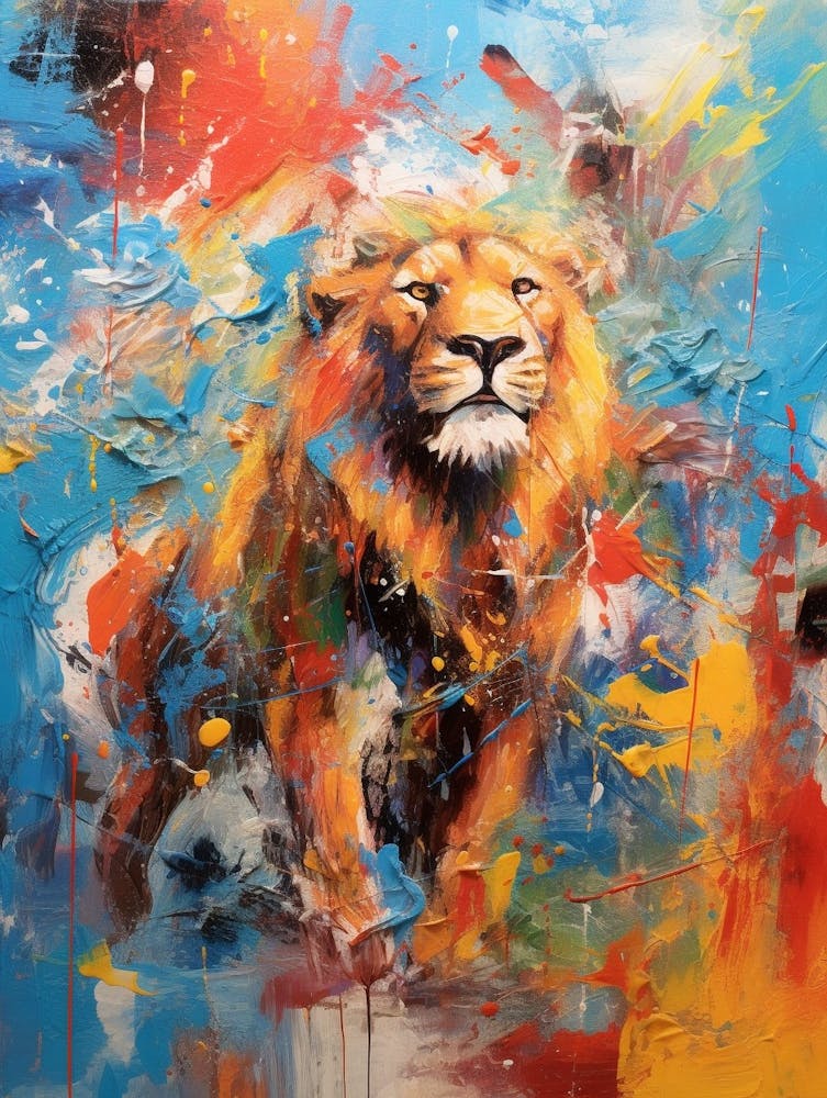 Lion Abstract Expressionism 1