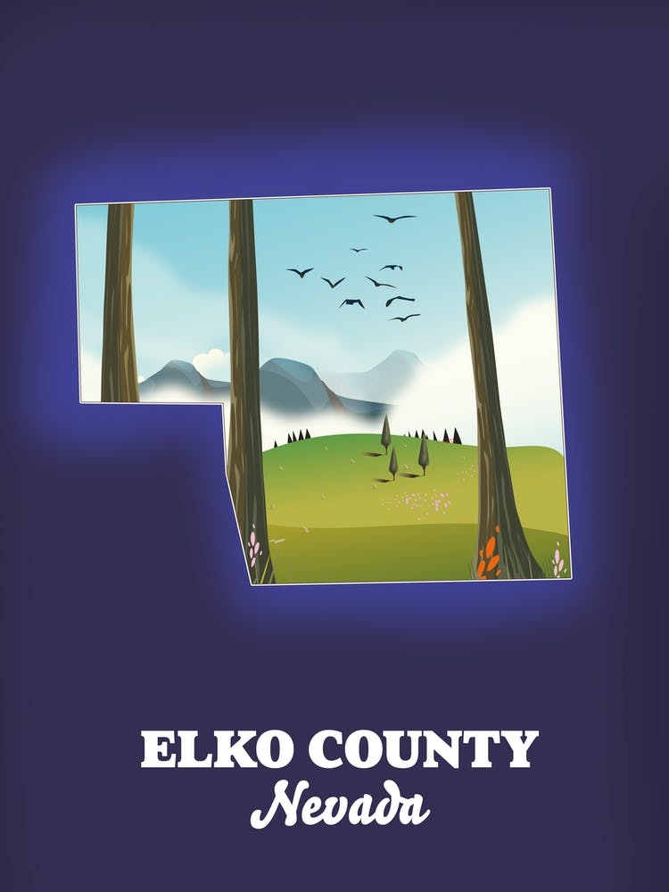 Elko County Nevada travel map