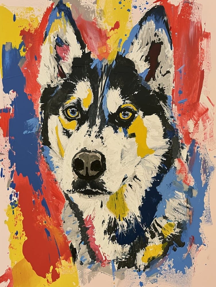 Siberian Husky Acrylic Painting 7