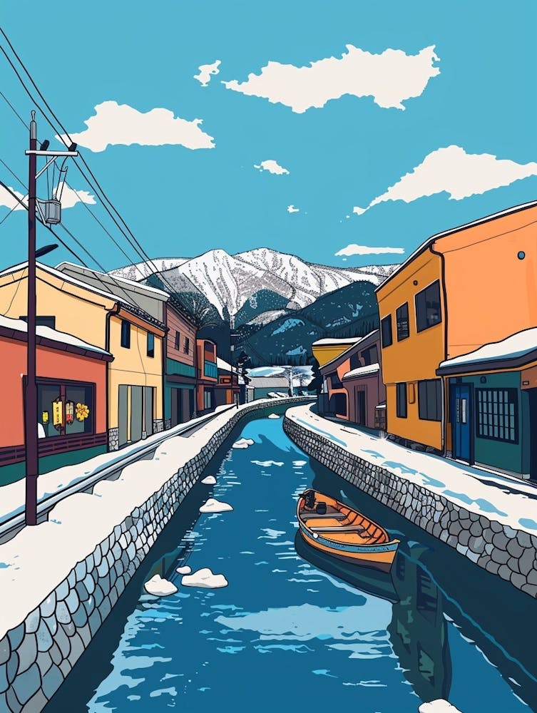 Otaru Japan 3 Colourful Illustration