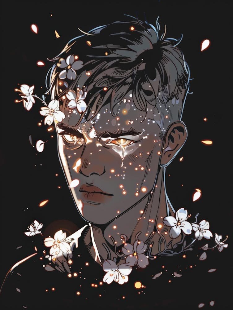 Junge mit Blumen 1