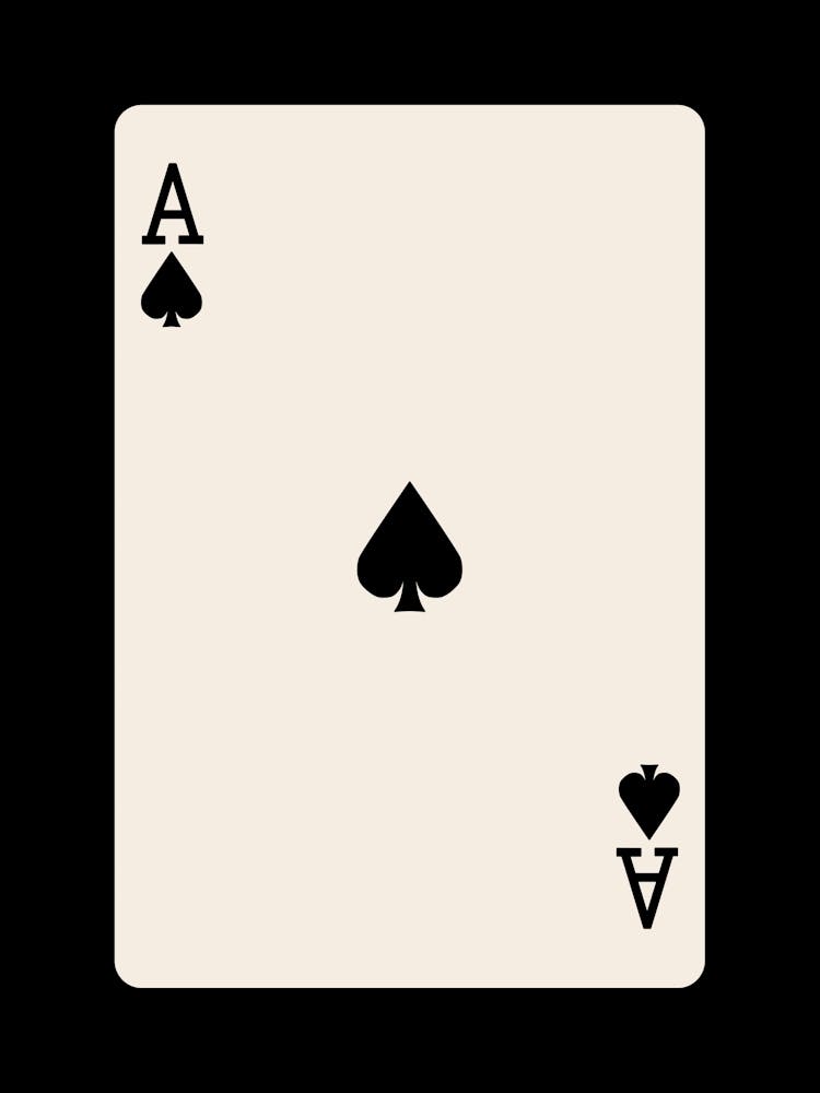 Ace Of Spades in Black, College Art, Trendy Card Art, Preppy, y2k