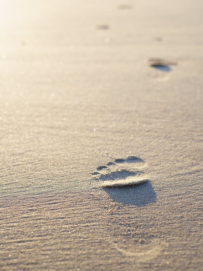 The Footprint In The Sand At The Beach