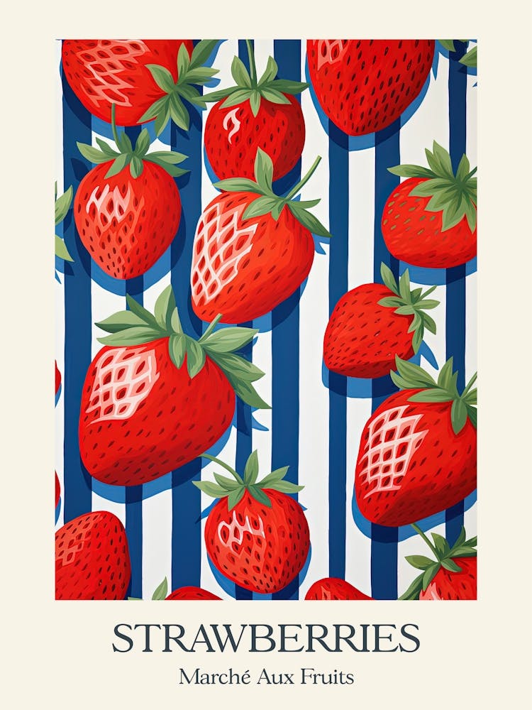 Marche Aux Fruits Strawberries Fruit Summer Illustration 5