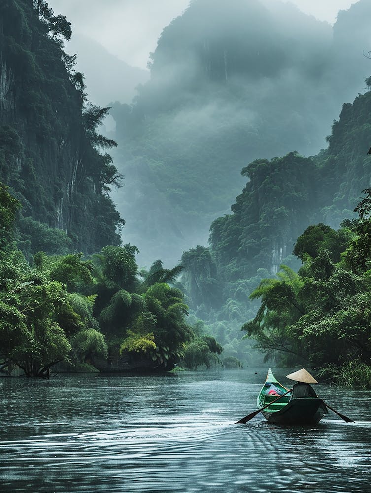 Boat On A River 5