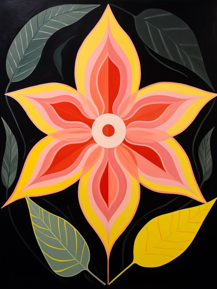 Daffodil 3 Hilma Af Klint Inspired Flower Illustration