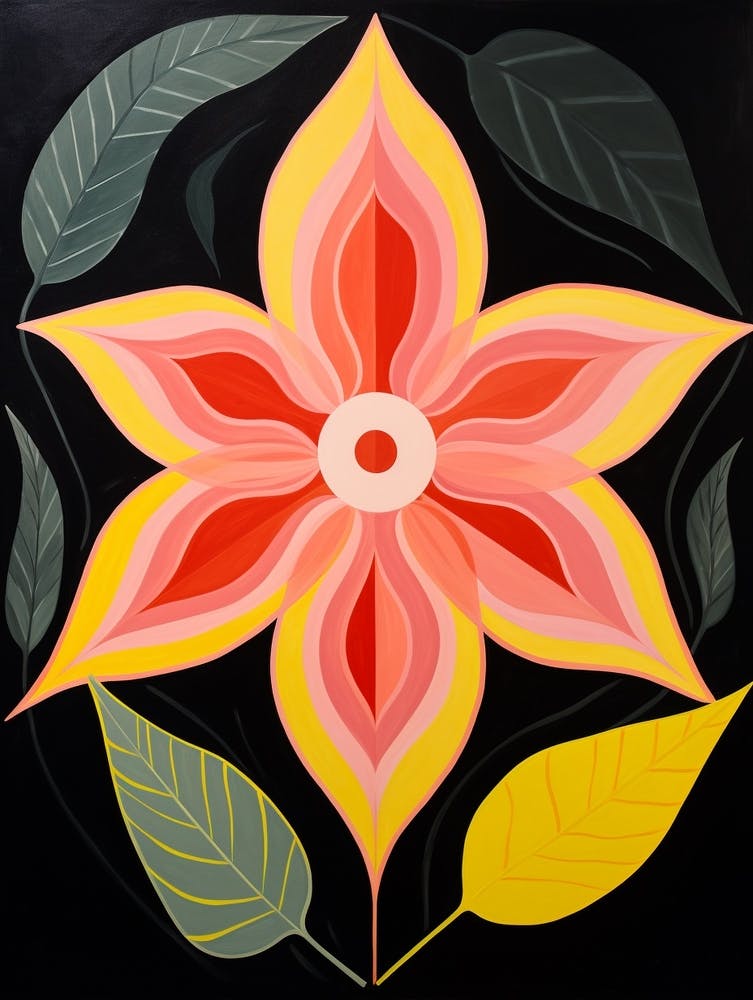 Daffodil 3 Hilma Af Klint Inspired Flower Illustration