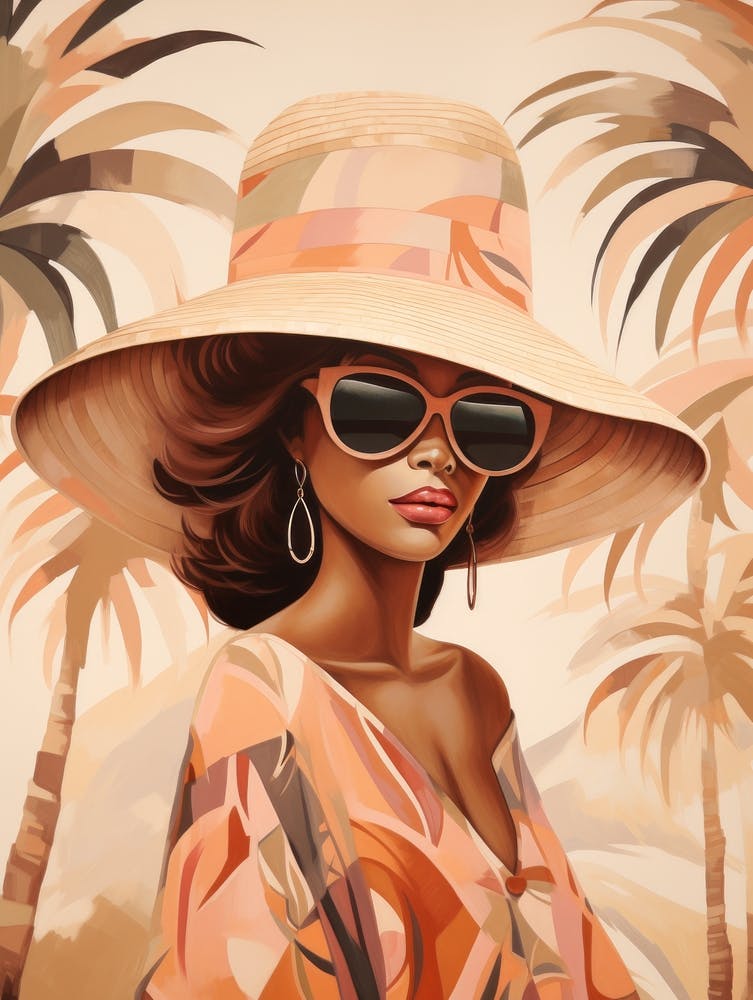 Afroamerikanische Frau mit Hut