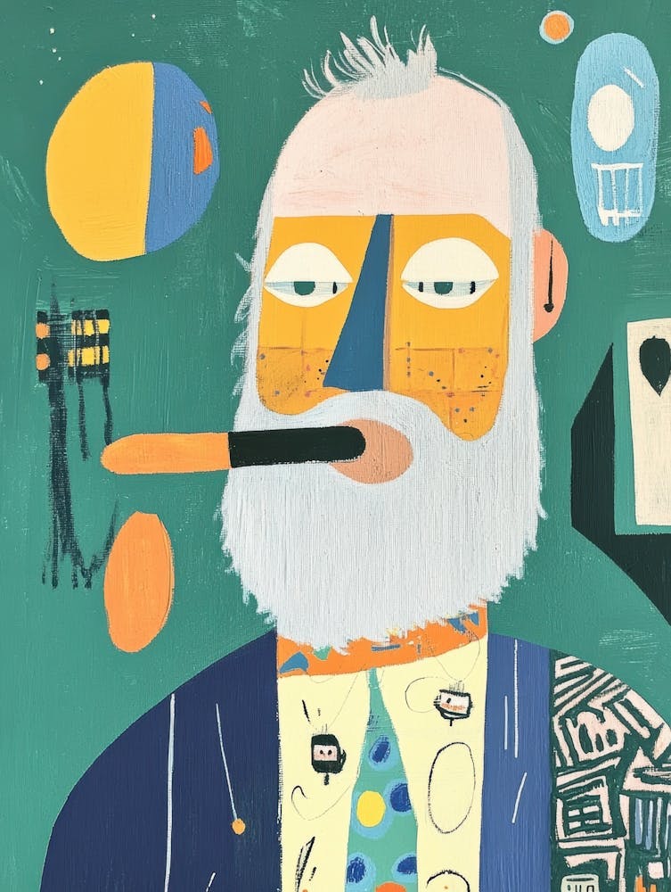 Old Man Smoking A Pipe 2