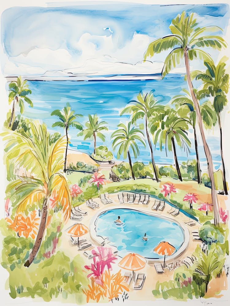 Four Seasons Resort Maui At Wailea   Maui, Hawaii   Resort Storybook Illustration 4