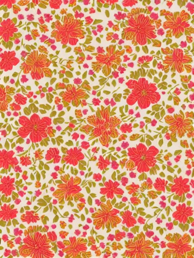 Columbine Floral Print Warm Tones 2 Flower