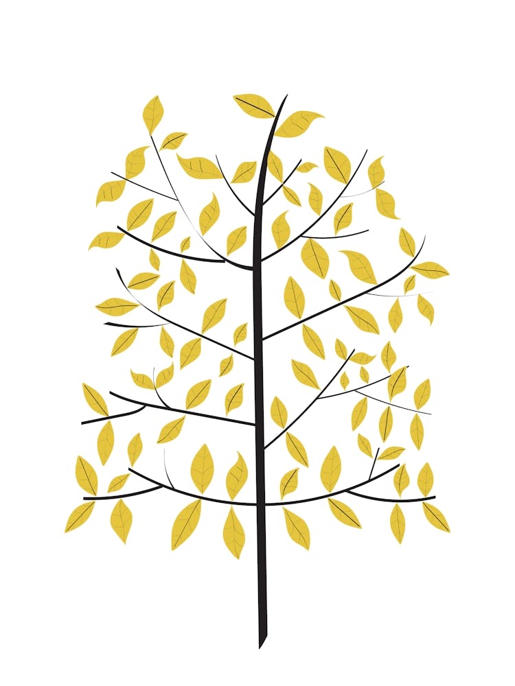 Minimalist Tree Print Yellow