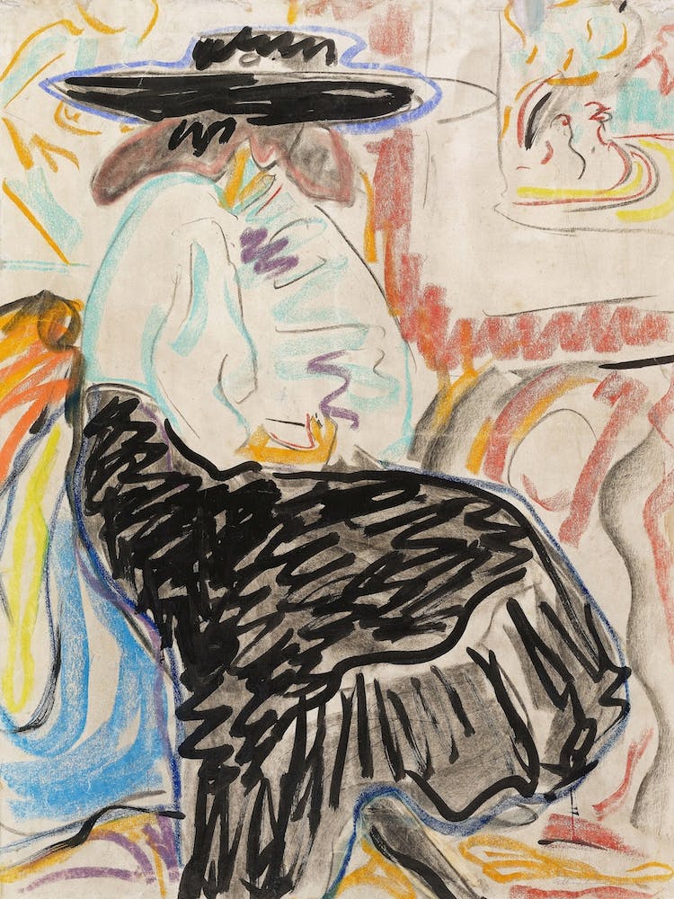Seated Woman In The Studio, Ernst Ludwig Kirchner