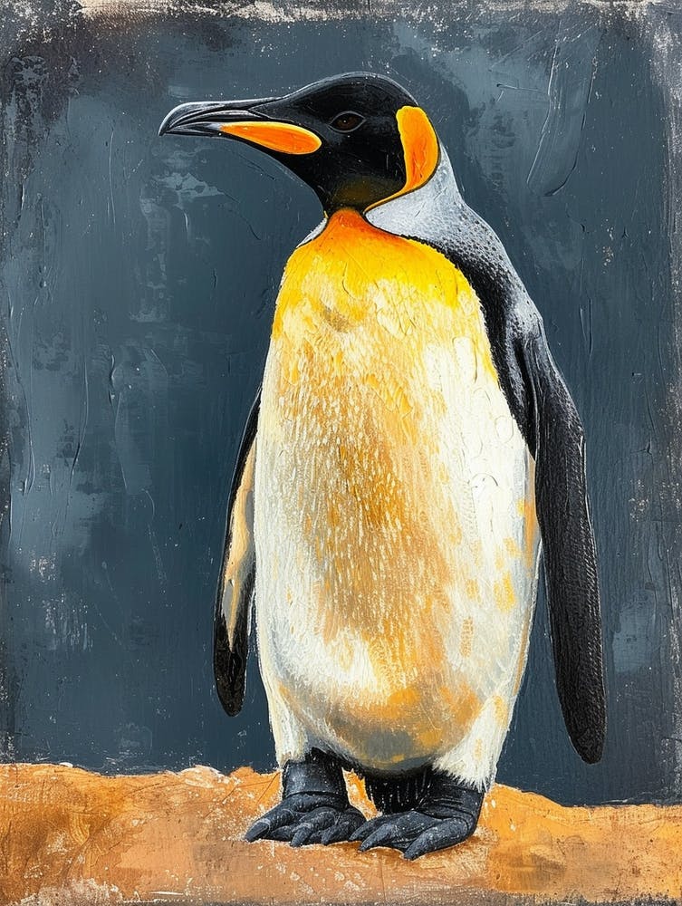King Penguin Santiago Island Colour Block Painting 2