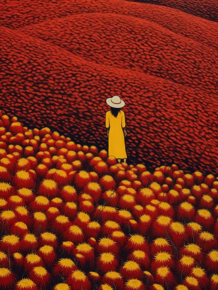 Woman In A Red Field