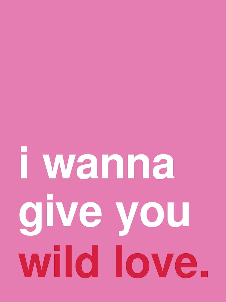 Wild Love Music Quote Statement Pink