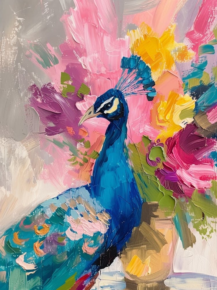 Colourful Brushwork Peacock 2