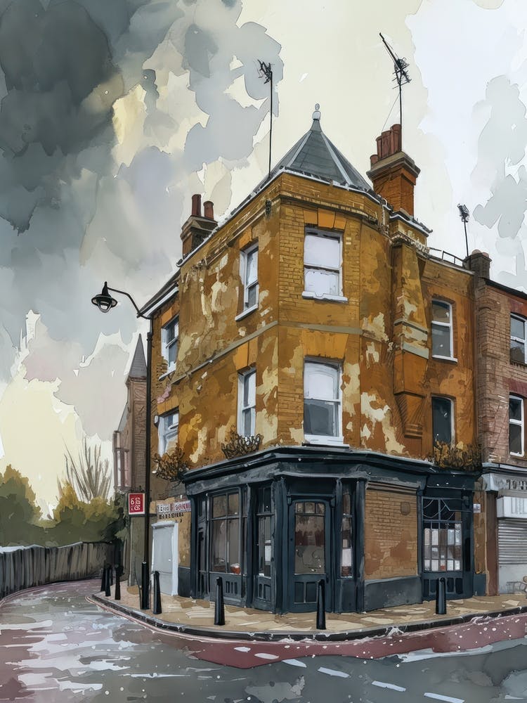 Havering London Borough   Street Watercolour 6