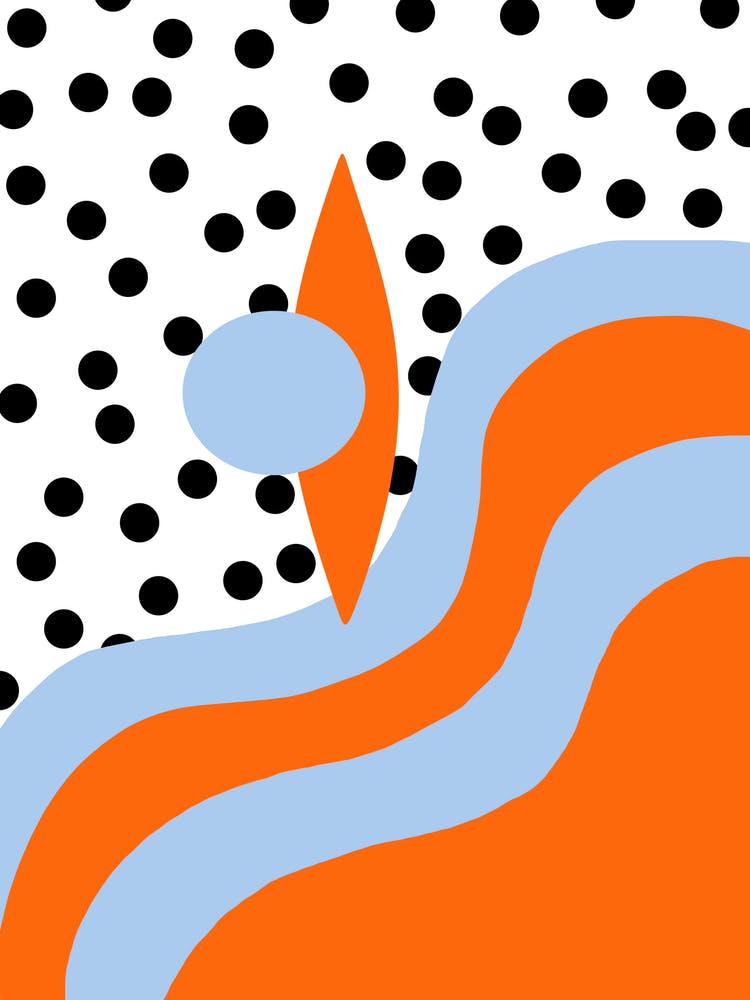 Wavy Abstract Eye with Polka Dots