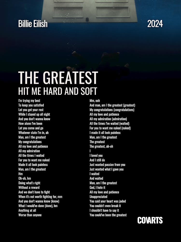The Greatest Billie Eilish - Lyrics Poster