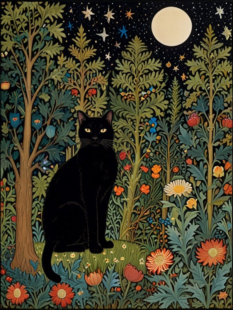 William Morris Black Cat In The Forest 16