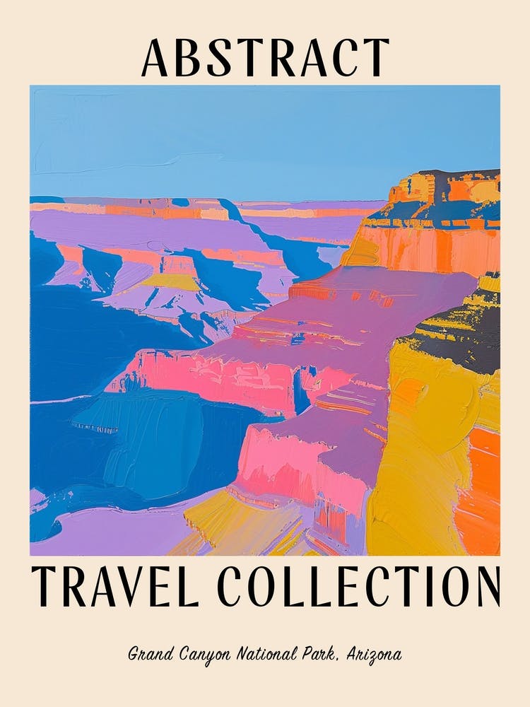 Abstract Travel Collection Poster Grand Canyon National Park Arizona 2