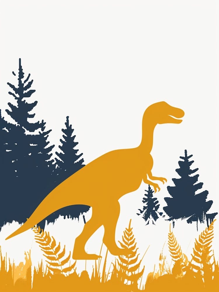Mustard Dinosaur Silhouette 4