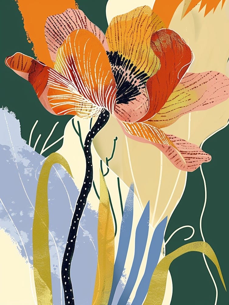 Colourful Flower Illustration Poppy 4