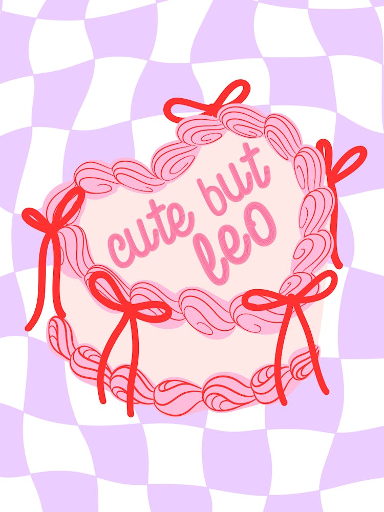 Cute But Leo Heart Cake