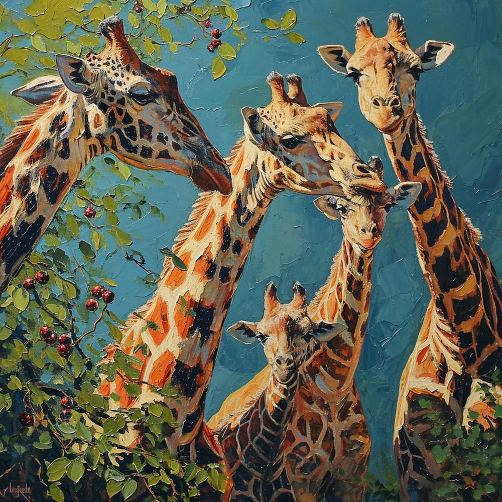 Acrylic Painting Inspired Giraffes