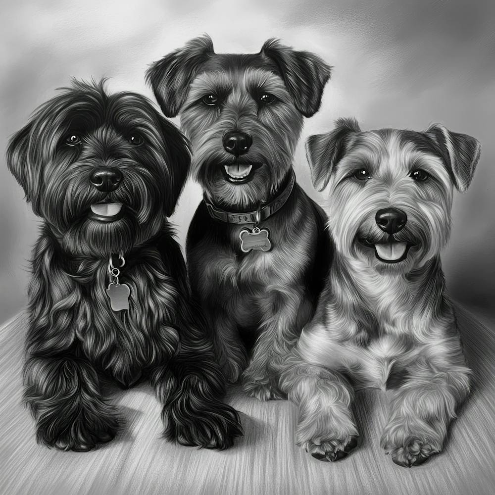 Three Terriers Art
