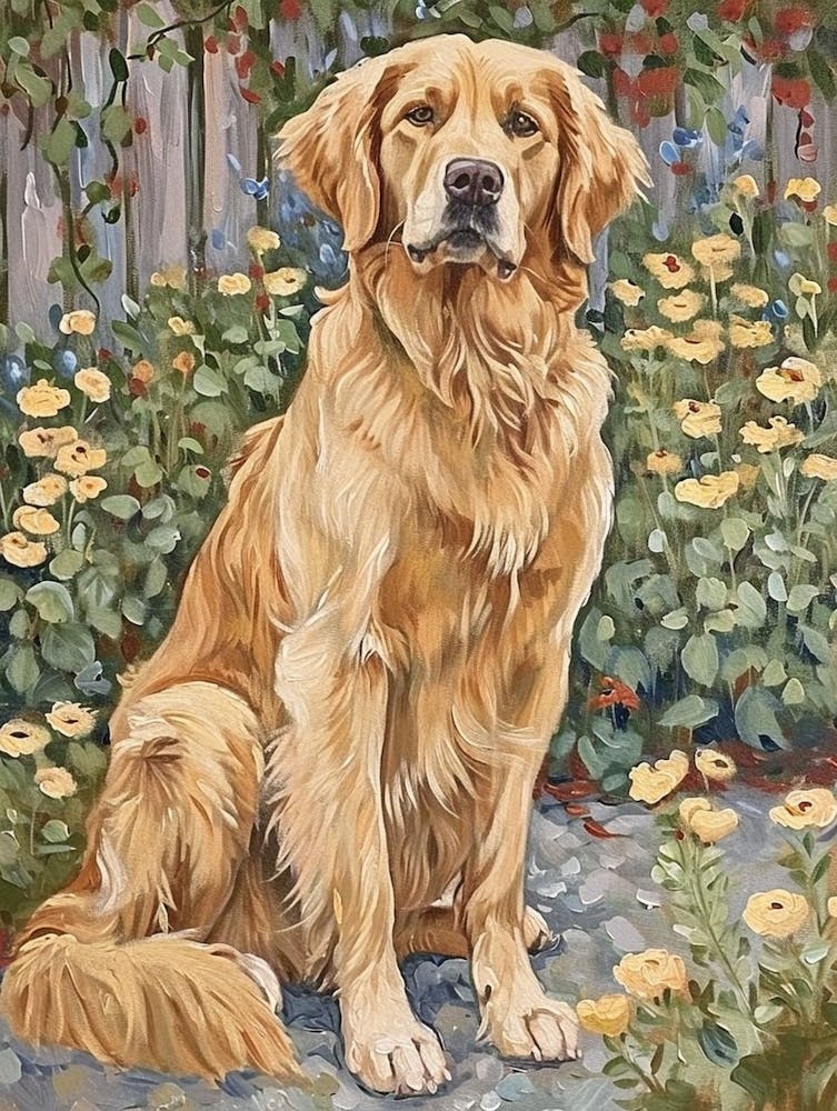 Golden Retriever Acrylic Painting 4