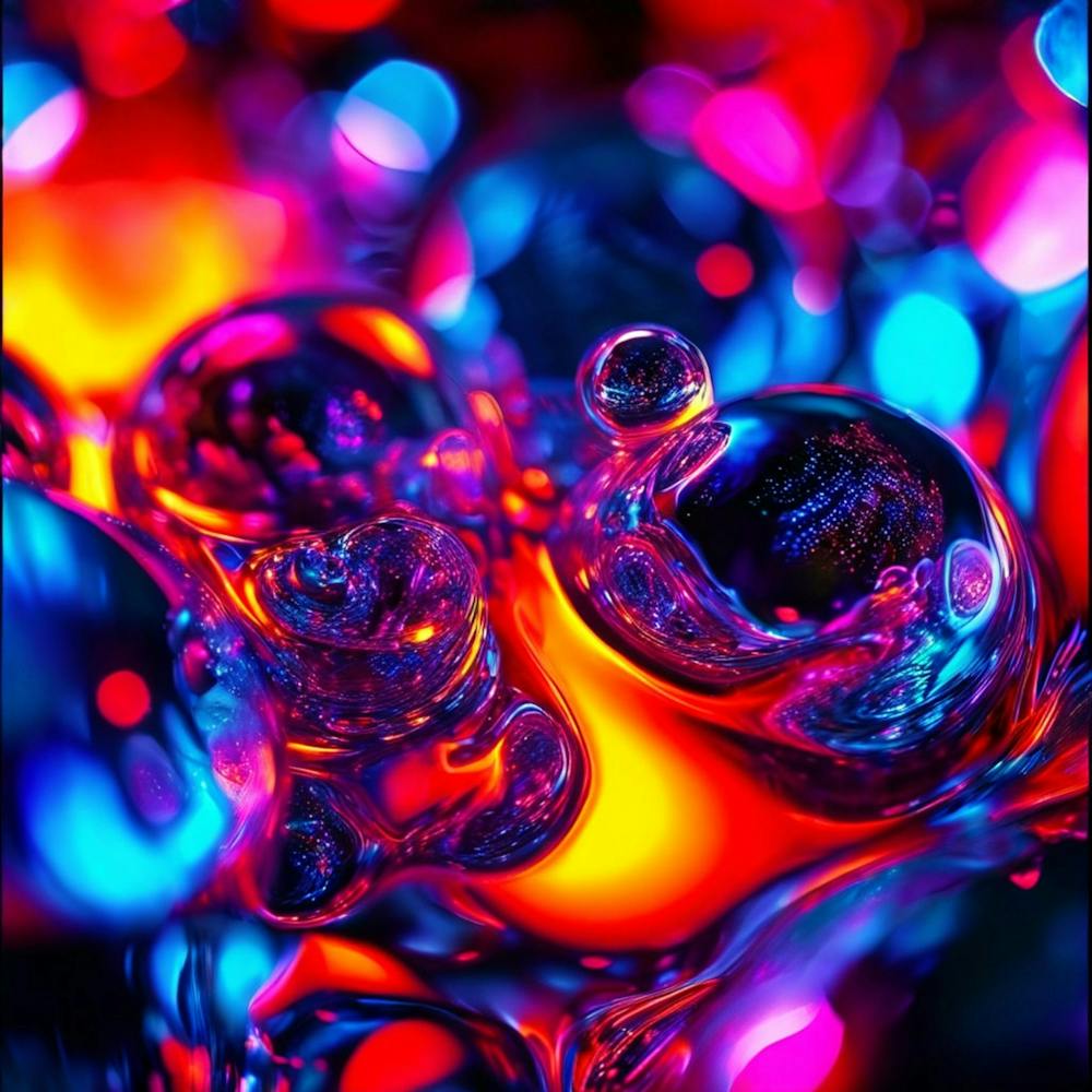 Glow Shapes Neon Bright Color 3d Fluid Bubbles Luminous Vibrant Vivid Radiant Flowing G (3)