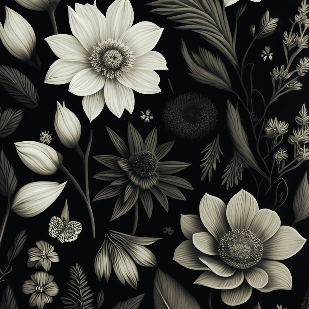 Schwarz-Weiße Blumen 5