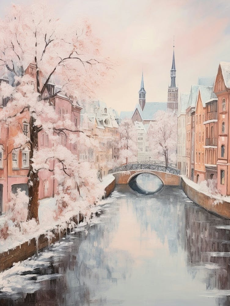 Dreamy Winter Painting Strasbourg France 4