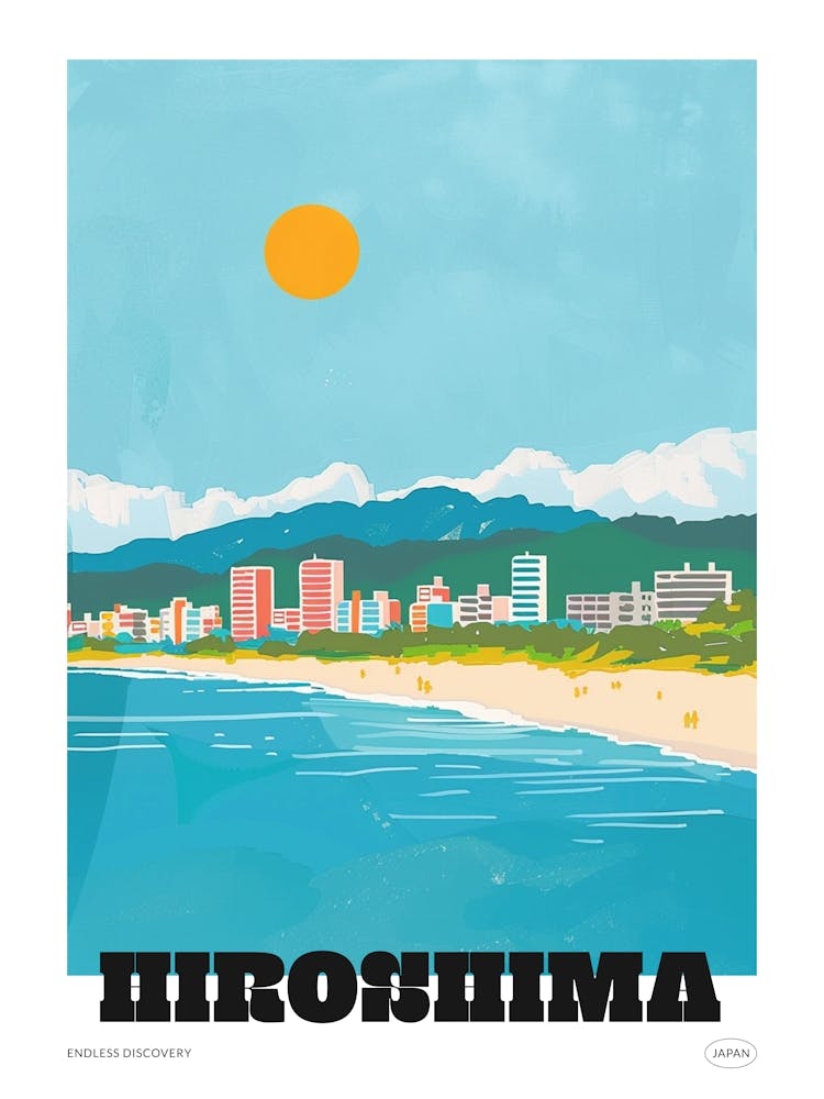 Hiroshima Japan 2 Colourful Travel Poster