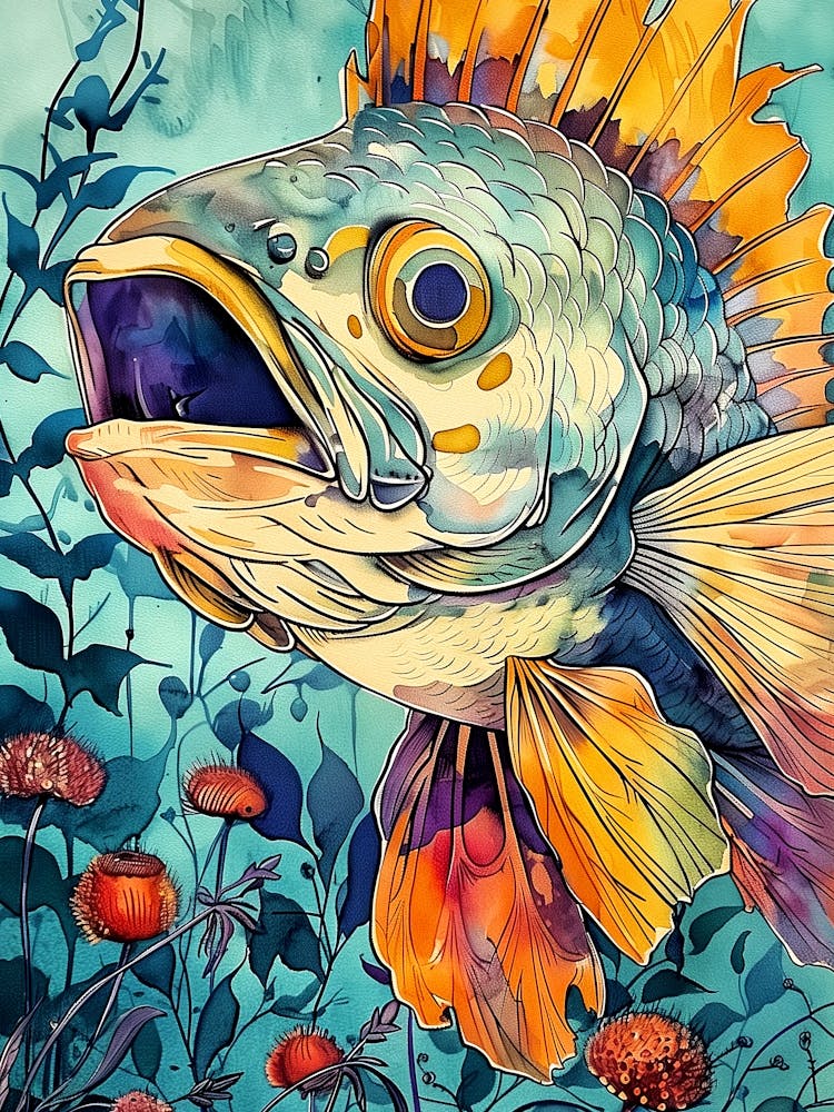 Fisch im Wasser Tierkunst 1
