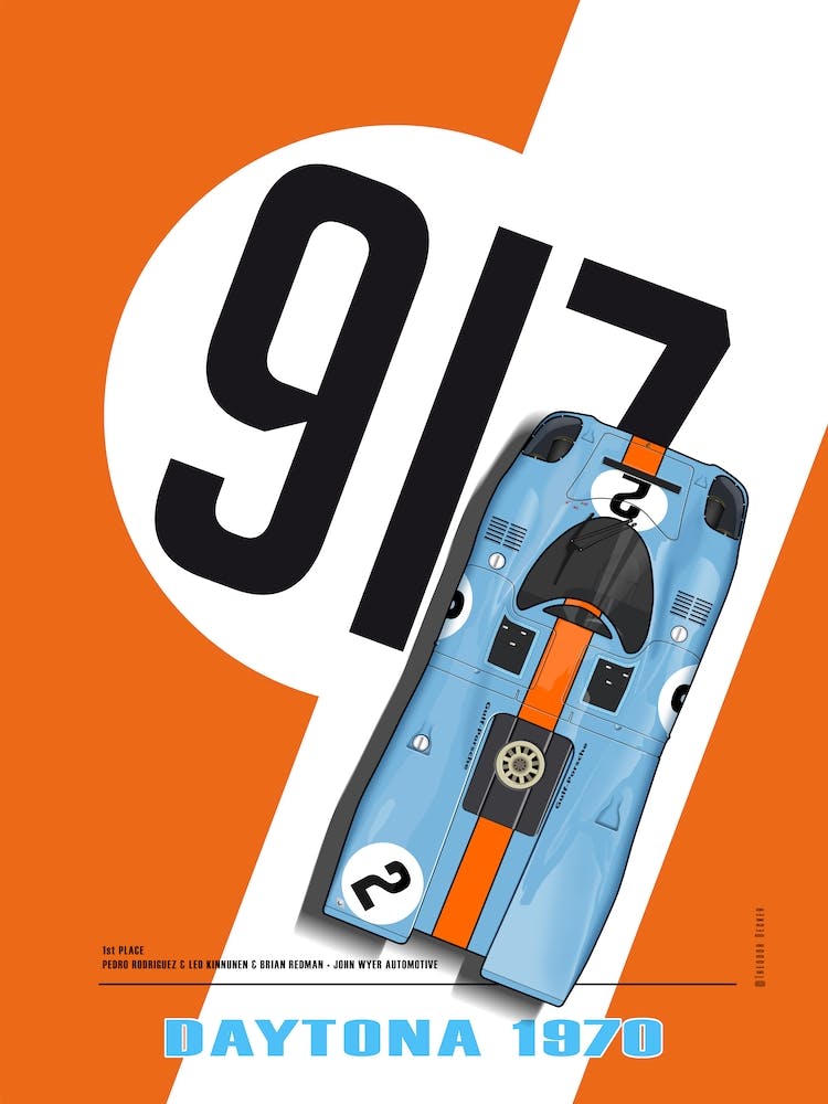 Daytona 1970, 917, Rodriguez, Kinnunen, Orange