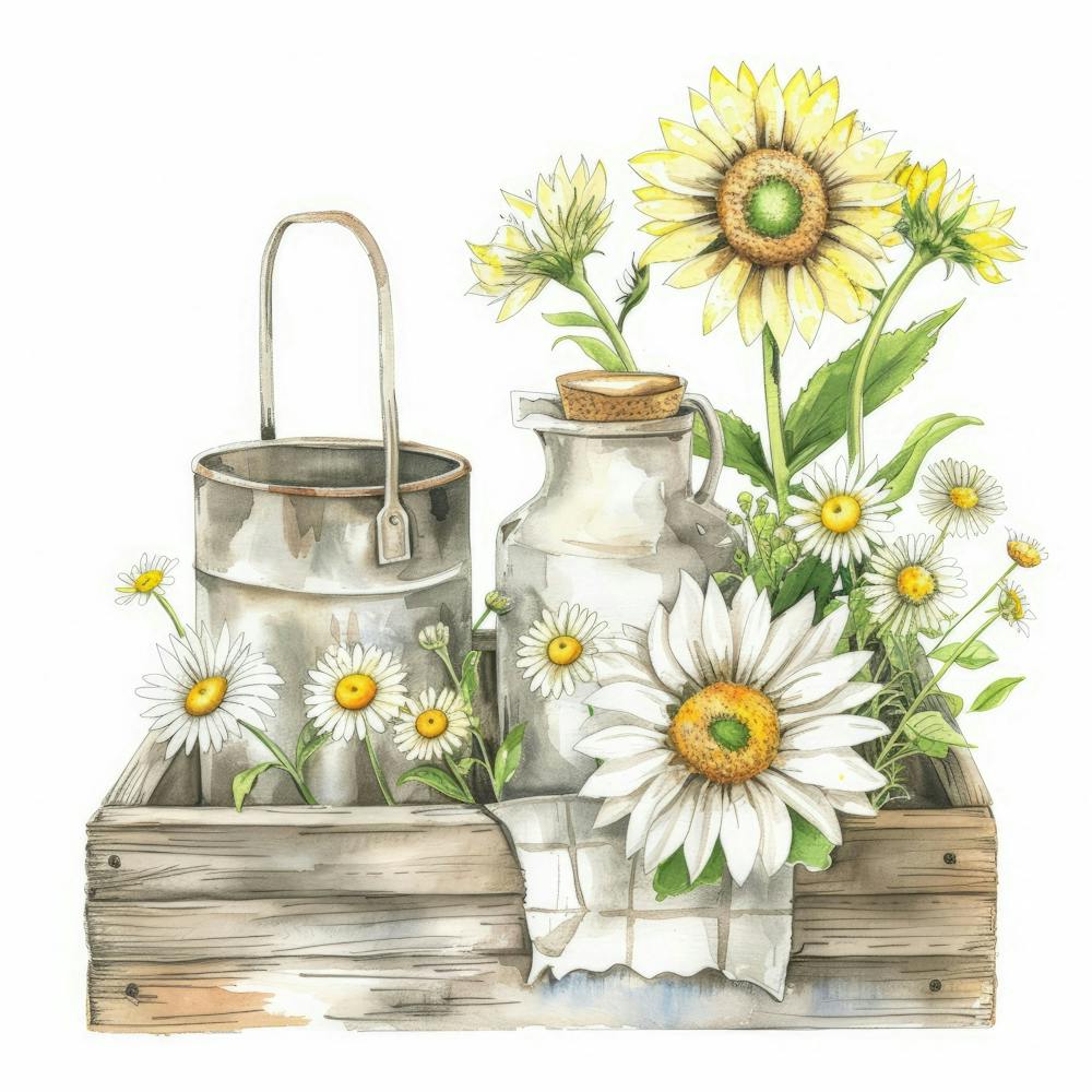 Sunflowers In A Crate