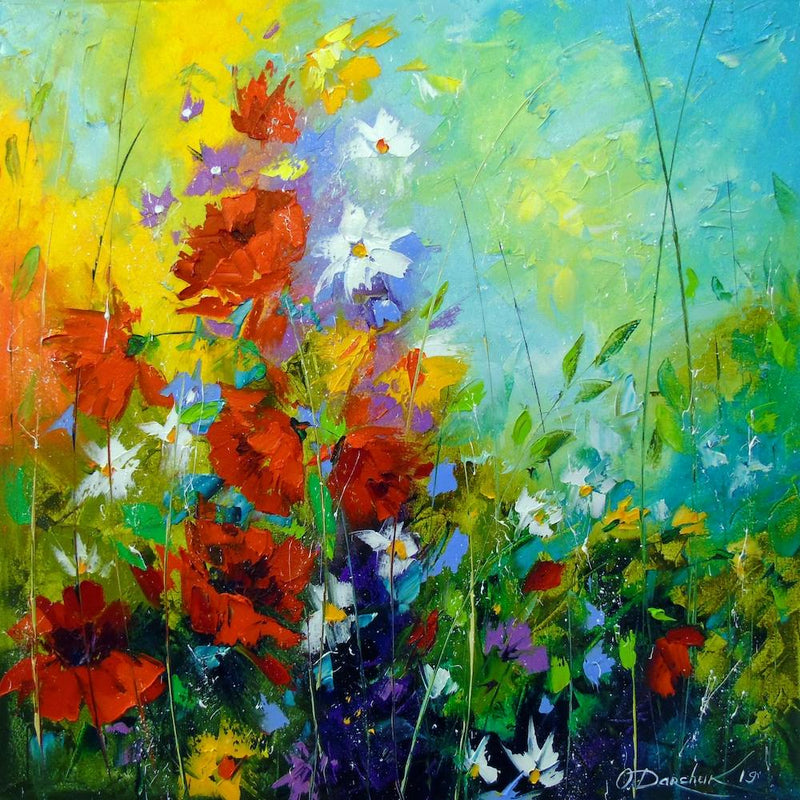 Abstrakte Blumen im Tanz