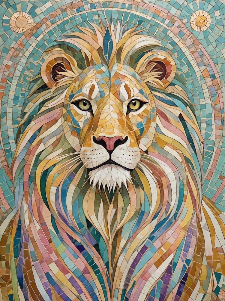 Mosaic Lion no2 1
