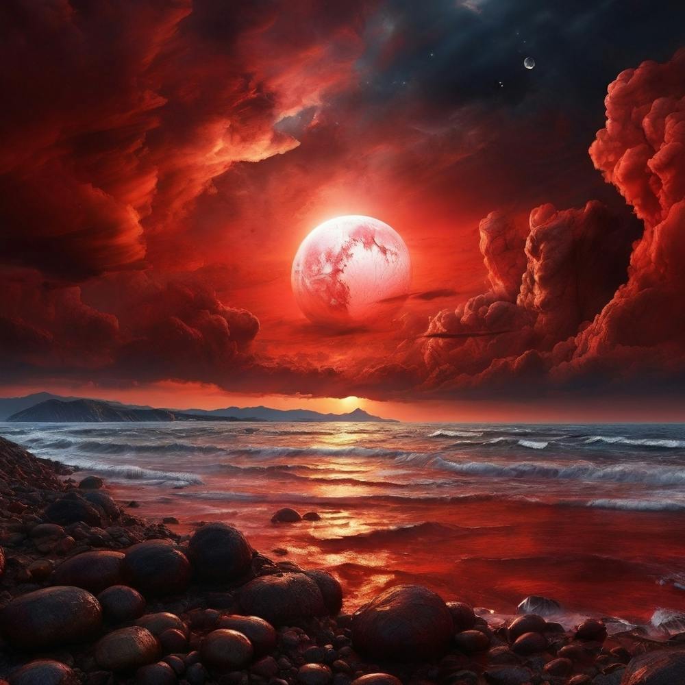 Full Moon Over The Ocean