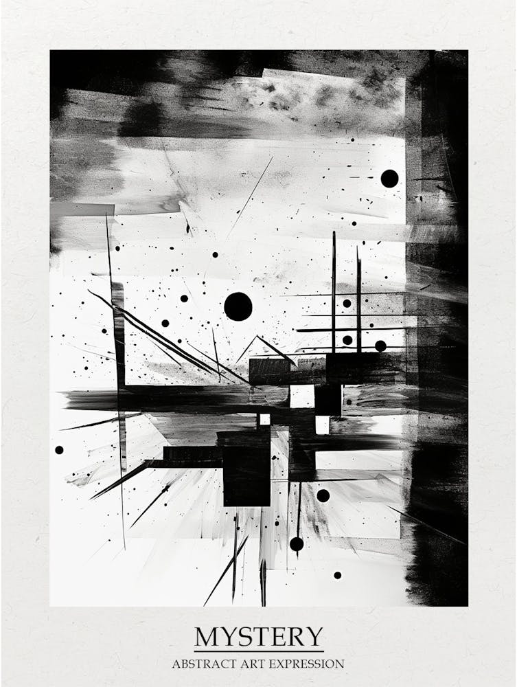 Mystery Abstract Black And White 1 Poster