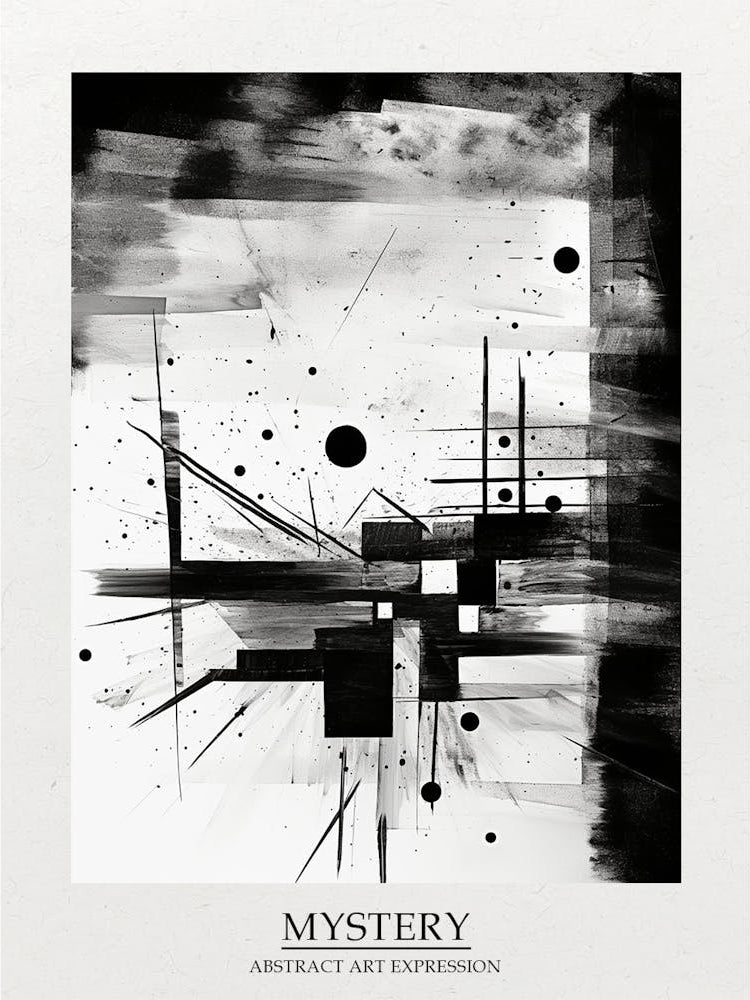 Mystery Abstract Black And White 1 Poster