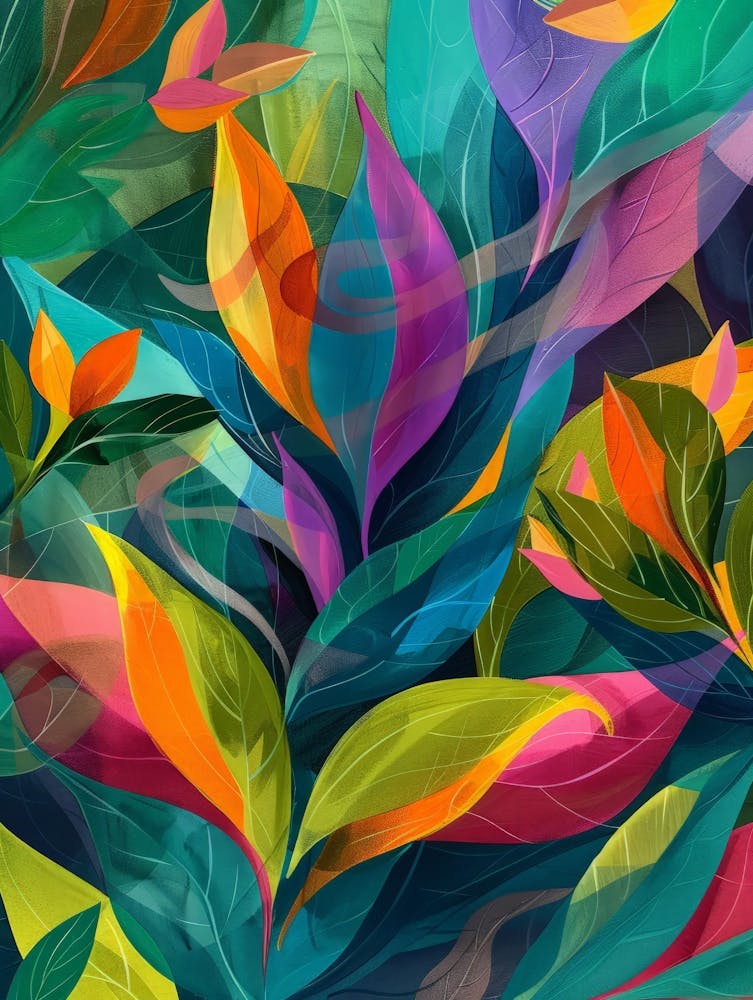 Abstract Colorful Leaves 1