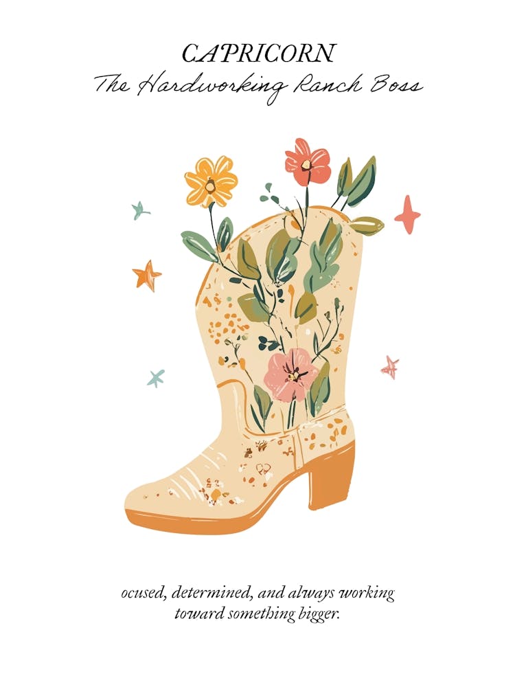 Capricorn Cowboy Boots Zodiac Preppy Western Cowgirl